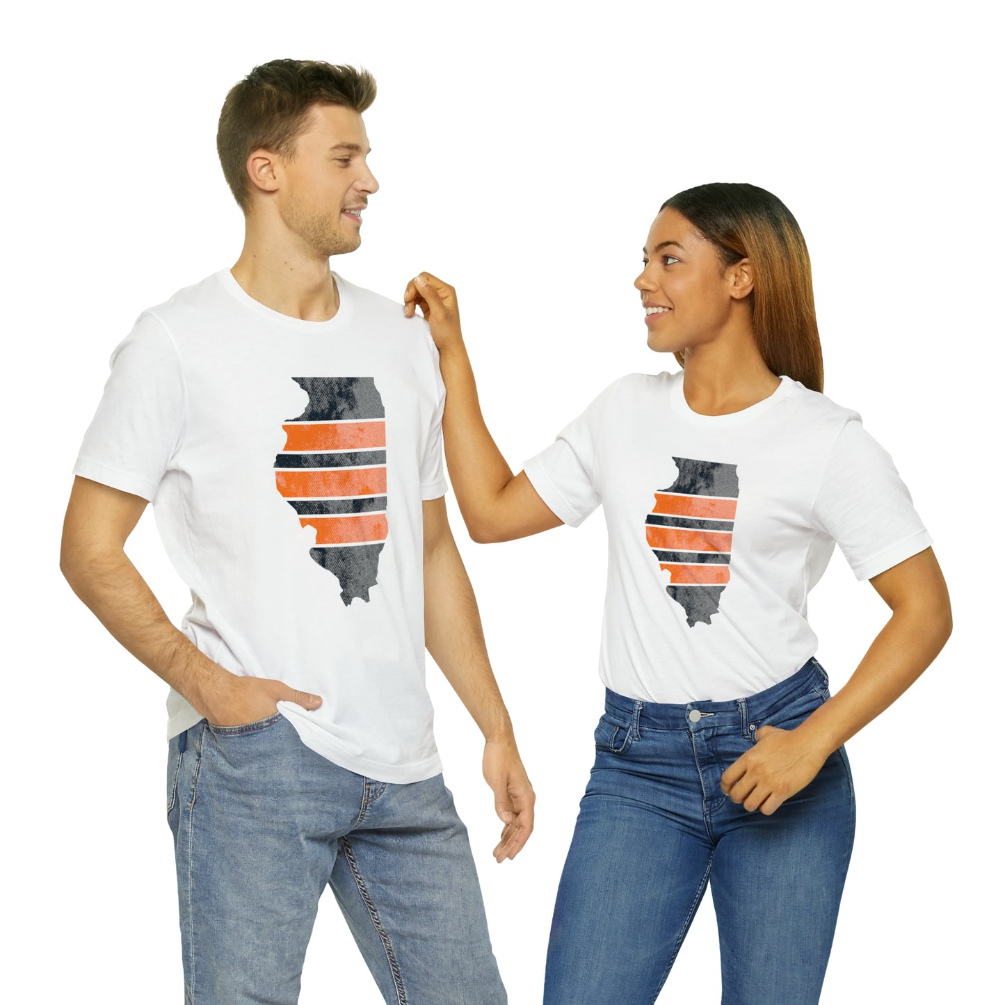 Illinois Bear Stripes State Chicago Football Sunday Tailgating Unisex Short Sleeve Jersey T-Shirt