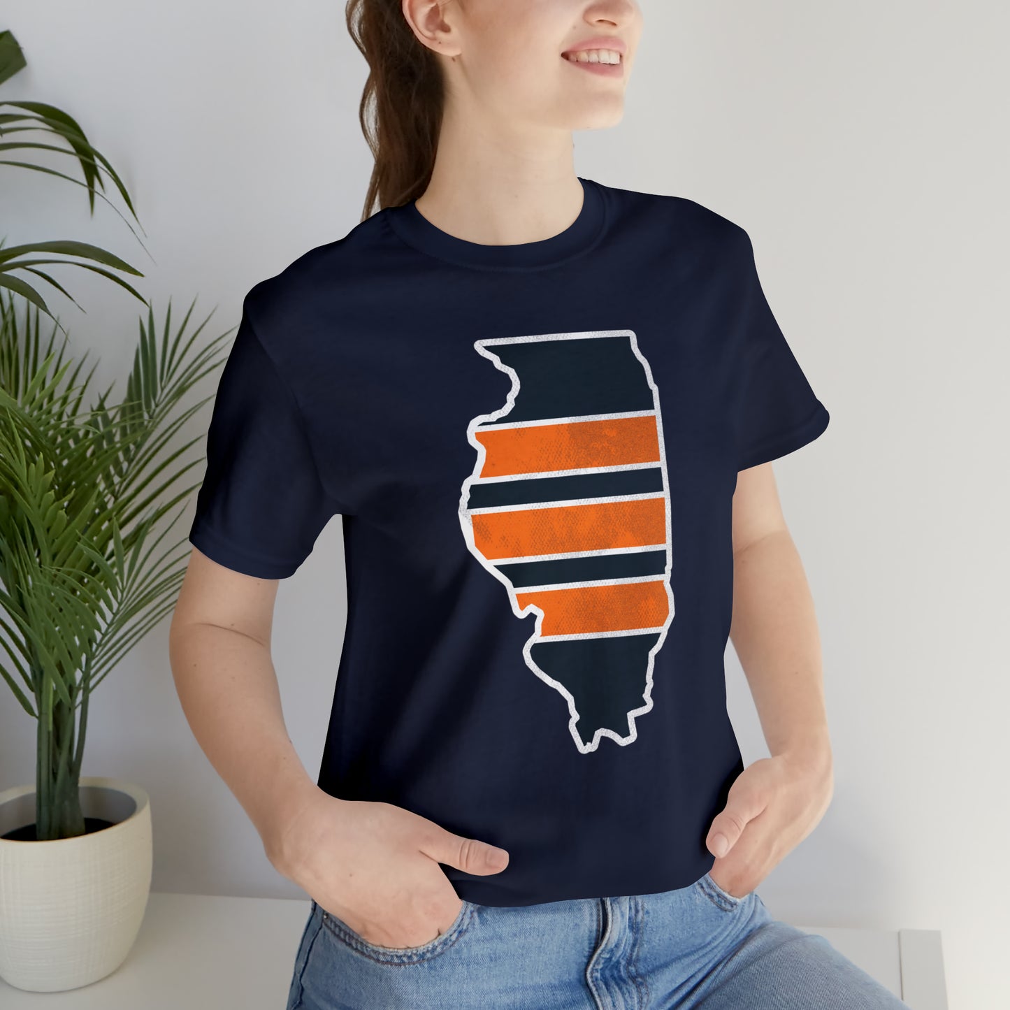 Illinois Bear Stripes State Chicago Football Sunday Tailgating Unisex Short Sleeve Jersey T-Shirt