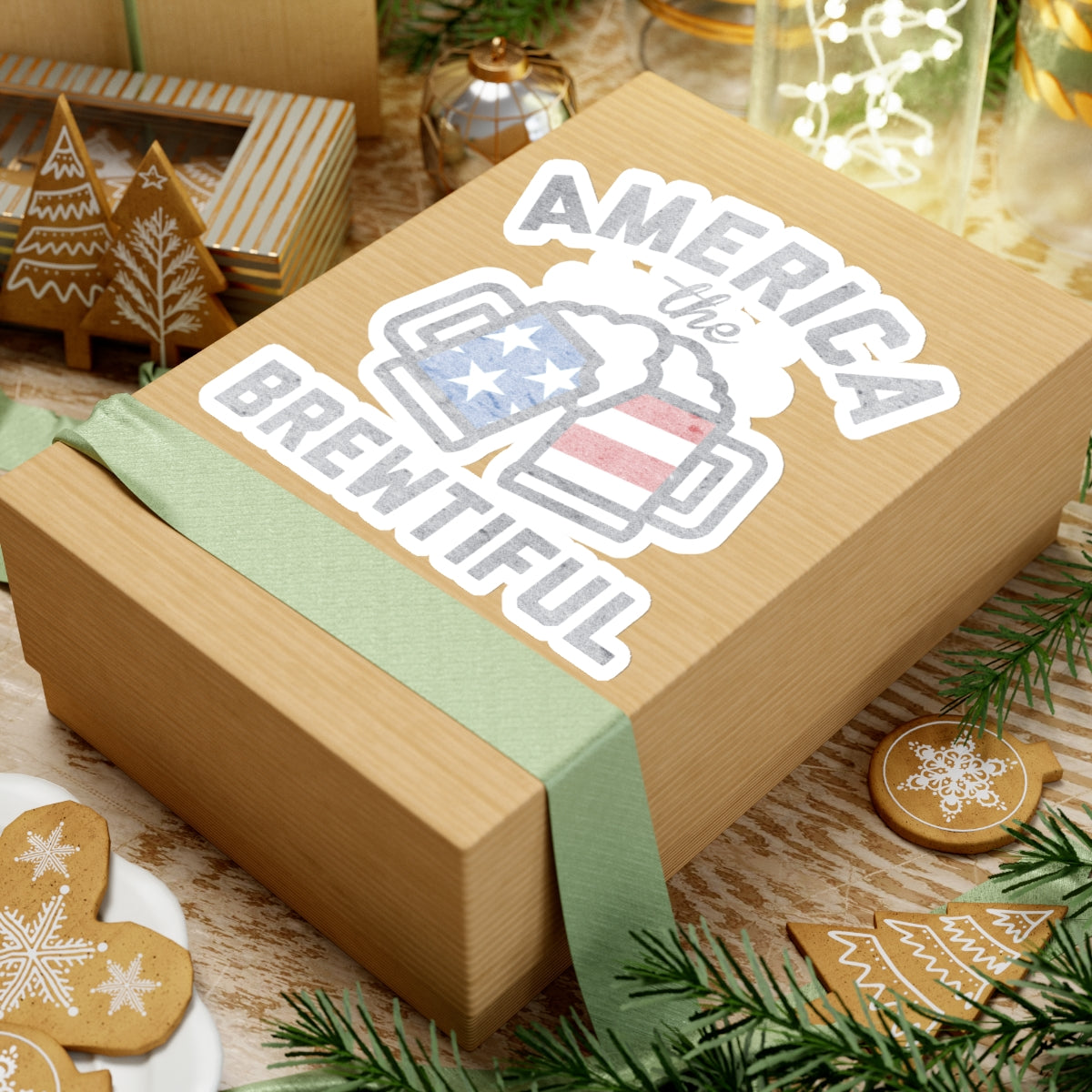 America The Brewtiful Cooler Laptop Sticker