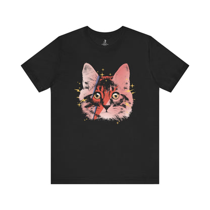 Bowie Cat Rock and Roll Unisex Short Sleeve T-Shirt