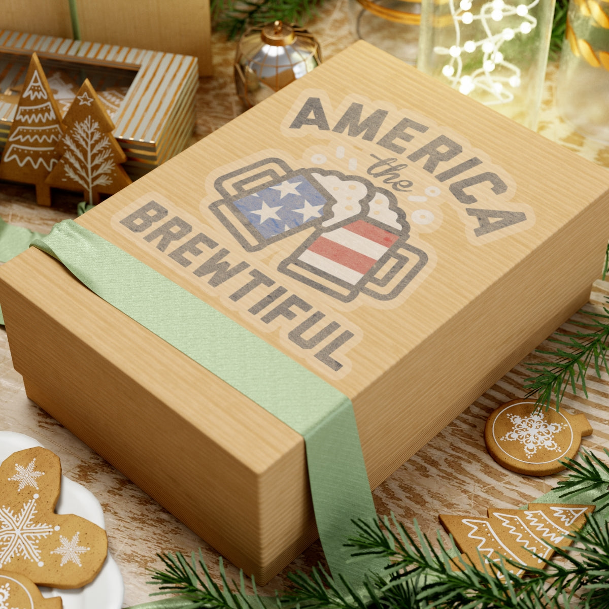 America The Brewtiful Cooler Laptop Sticker