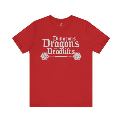 Dungeons Dragons and Deadlifts Unisex Short Sleeve Gym T-Shirt