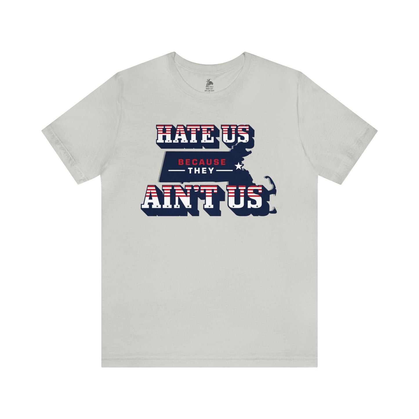 Hate Us Because They Aint Us Patriot Football Unisex Short Sleeve Ringspun Softstyle T-Shirt