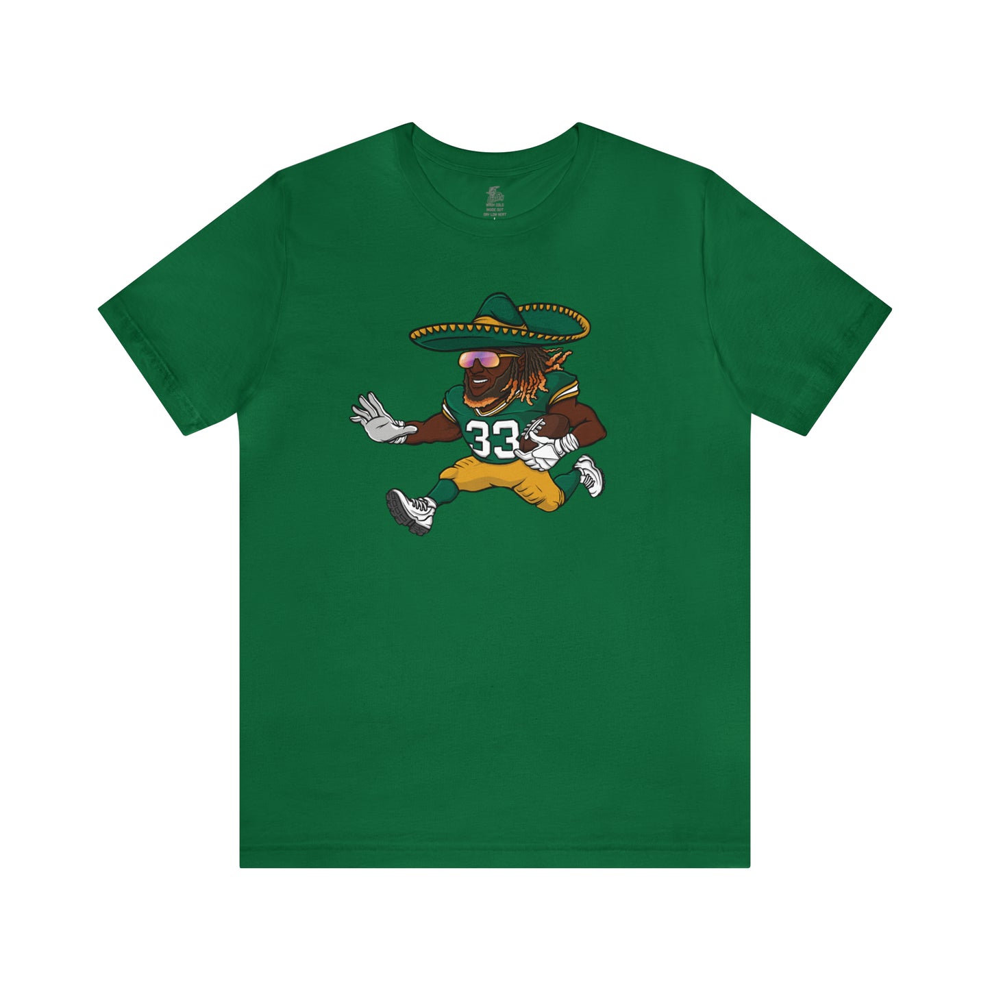 Loxley Aaron Jones Green Bay Football Unisex Short Sleeve Ringspun Softstyle Jersey Knit T-Shirt