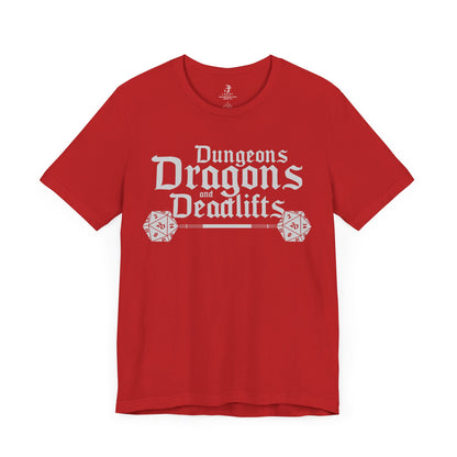 Dungeons Dragons and Deadlifts Unisex Short Sleeve Gym T-Shirt