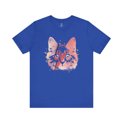 Bowie Cat Rock and Roll Unisex Short Sleeve T-Shirt