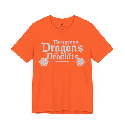 Dungeons Dragons and Deadlifts Unisex Short Sleeve Gym T-Shirt