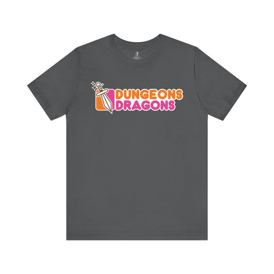 Dungeons Dragons Donuts Unisex Short Sleeve Gym T-Shirt