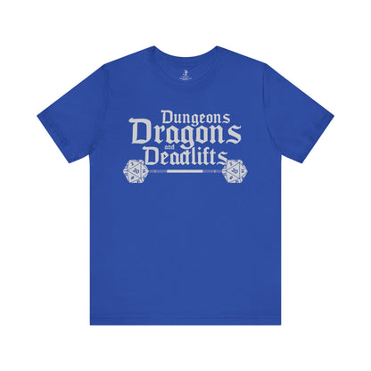 Dungeons Dragons and Deadlifts Unisex Short Sleeve Gym T-Shirt