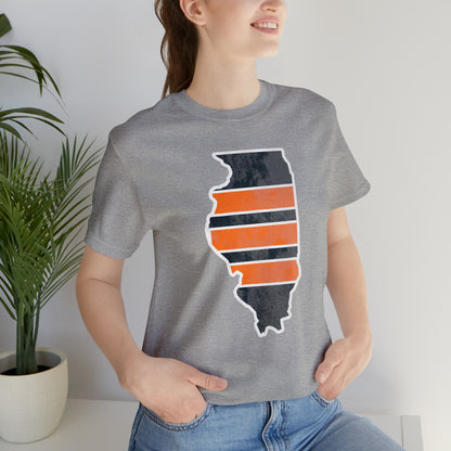 Illinois Bear Stripes State Chicago Football Sunday Tailgating Unisex Short Sleeve Jersey T-Shirt