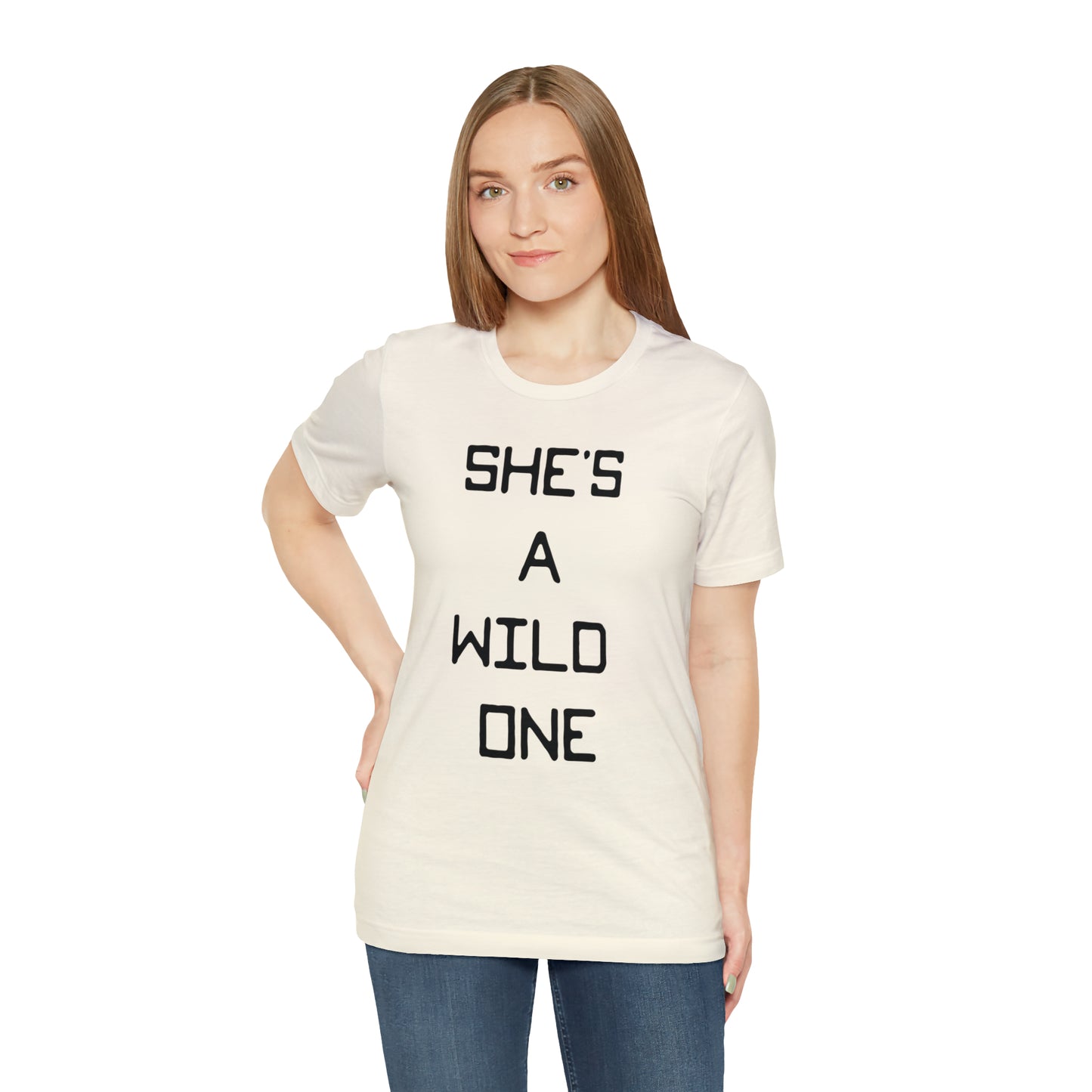 She's A Wild One Unisex Short Sleeve Ringspun Softstyle Jersey Nit T-Shirt