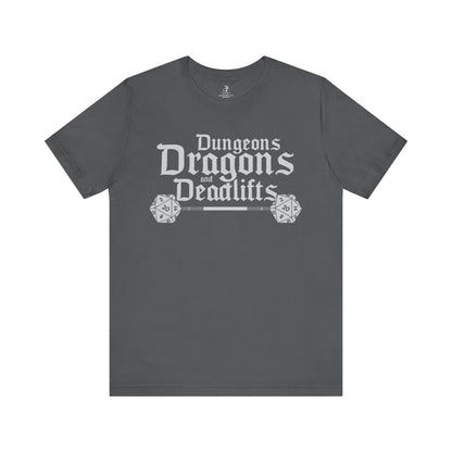 Dungeons Dragons and Deadlifts Unisex Short Sleeve Gym T-Shirt