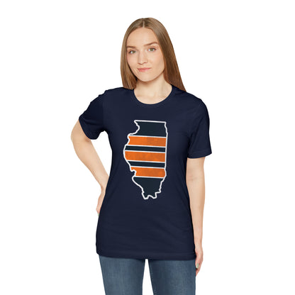 Illinois Bear Stripes State Chicago Football Sunday Tailgating Unisex Short Sleeve Jersey T-Shirt