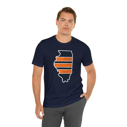 Illinois Bear Stripes State Chicago Football Sunday Tailgating Unisex Short Sleeve Jersey T-Shirt