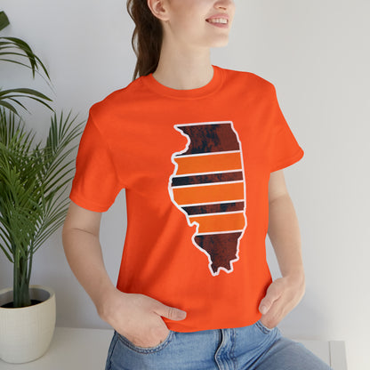 Illinois Bear Stripes State Chicago Football Sunday Tailgating Unisex Short Sleeve Jersey T-Shirt