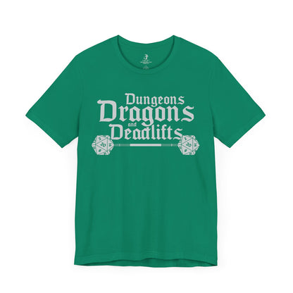 Dungeons Dragons and Deadlifts Unisex Short Sleeve Gym T-Shirt