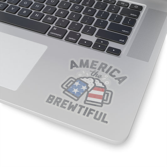 America The Brewtiful Cooler Laptop Sticker