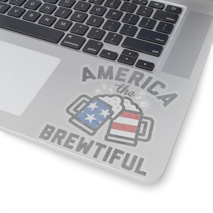 America The Brewtiful Cooler Laptop Sticker